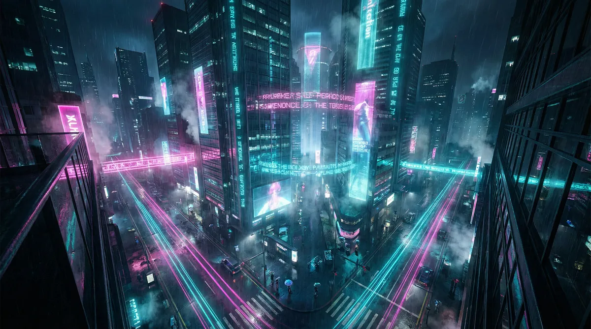 FREE?性护士VIDOS呻吟 竖屏短剧平台首页背景 - 赛博朋克都市夜景